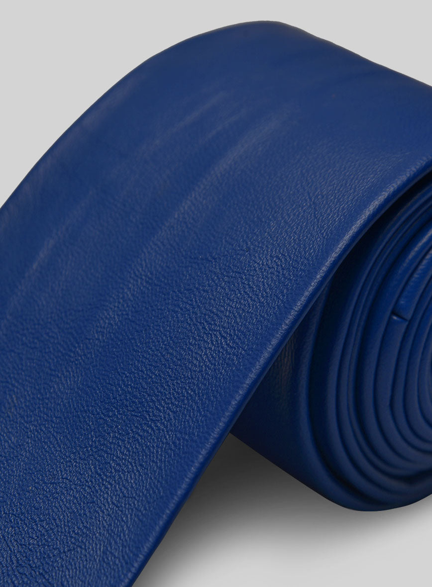 Rich Blue Leather Tie - StudioSuits