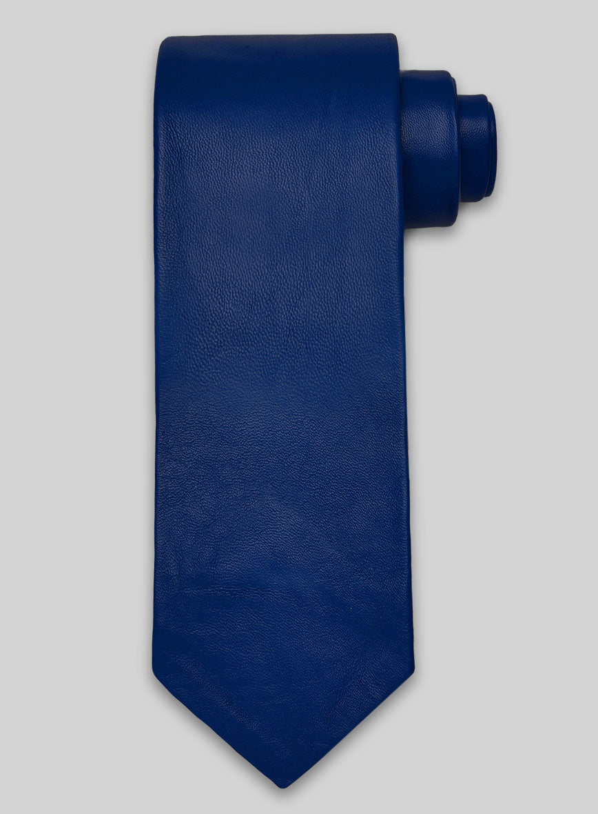Rich Blue Leather Tie - StudioSuits