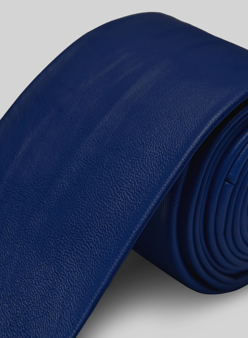 Rich Blue Leather Tie - StudioSuits