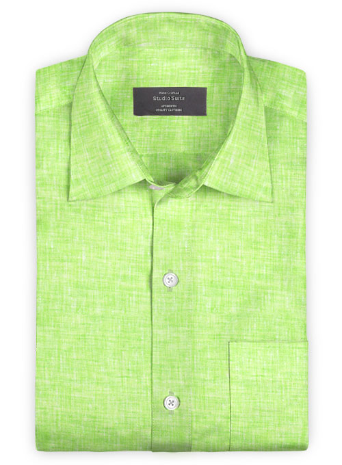 Roman Fume Green Linen Shirt - StudioSuits