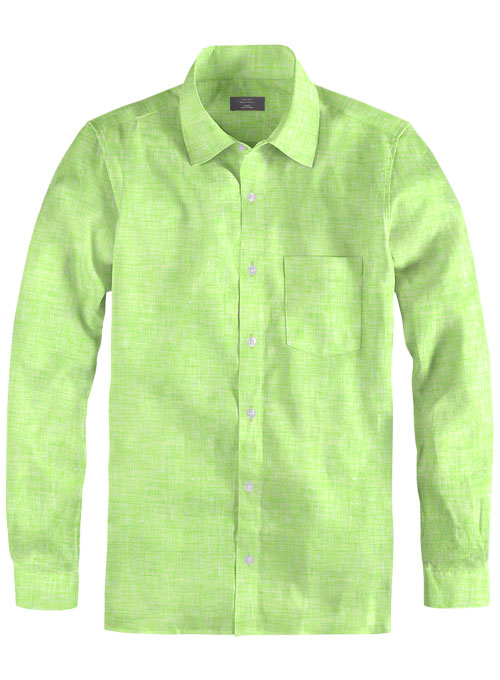 Roman Fume Green Linen Shirt - StudioSuits