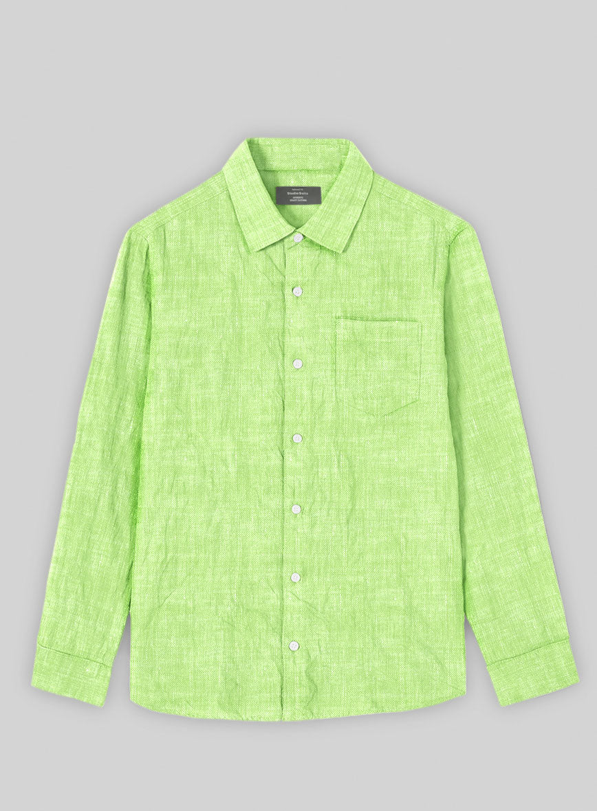 Roman Fume Green Linen Shirt - StudioSuits