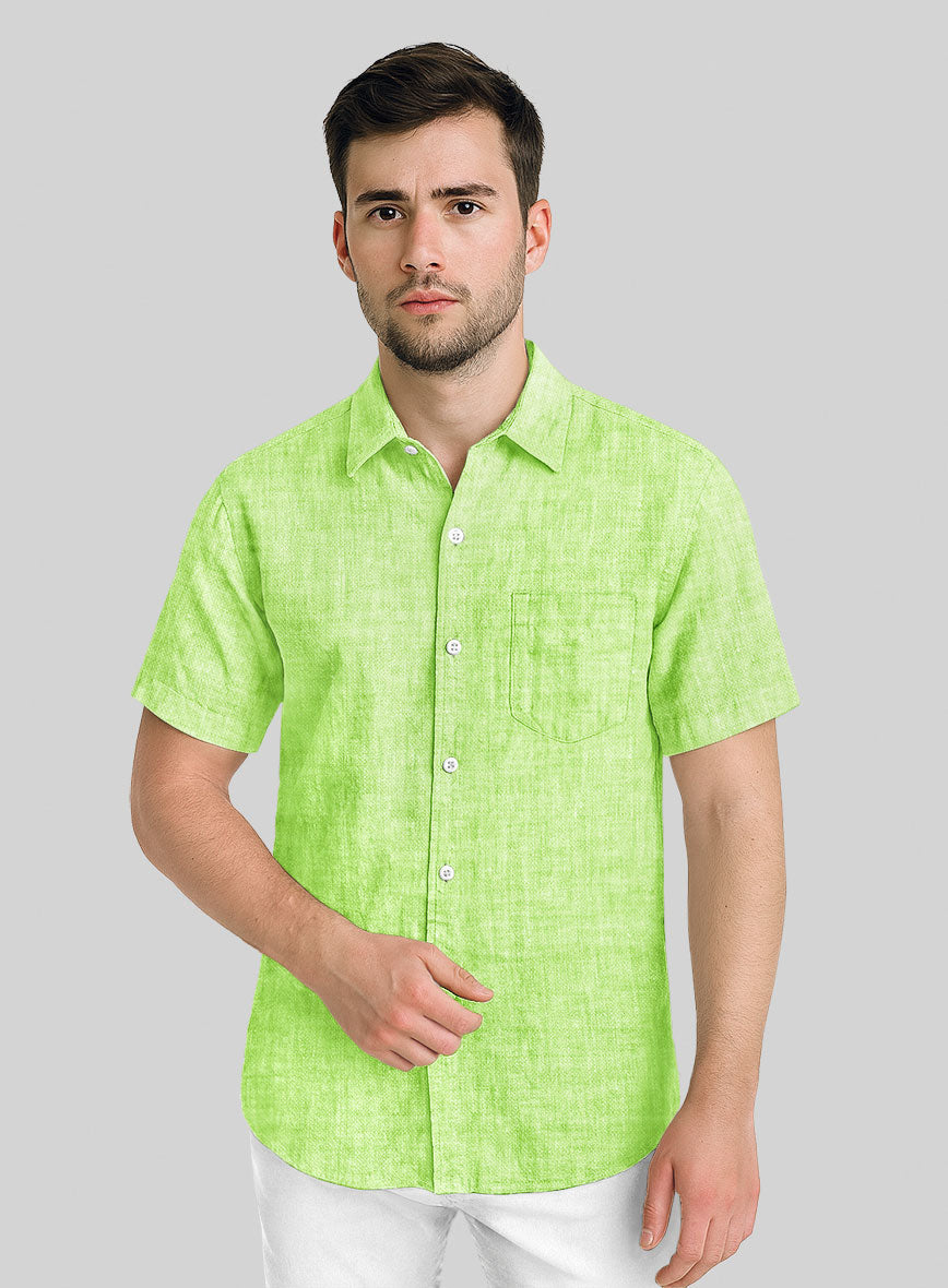 Roman Fume Green Linen Shirt - StudioSuits