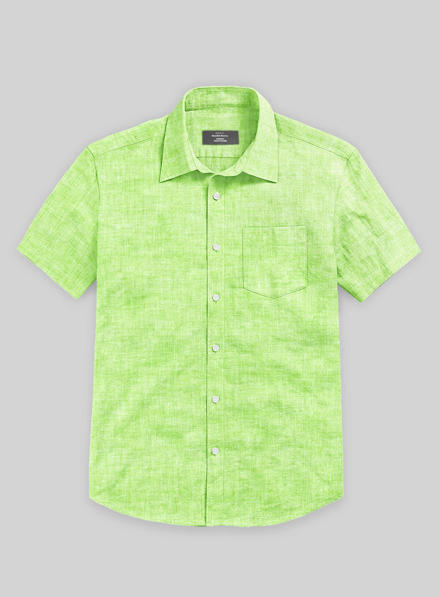 Roman Fume Green Linen Shirt - StudioSuits