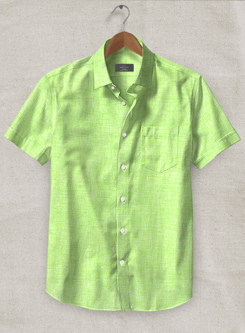 Roman Fume Green Linen Shirt - StudioSuits