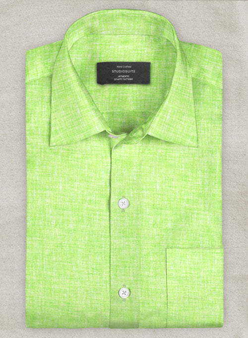 Roman Fume Green Linen Shirt - StudioSuits