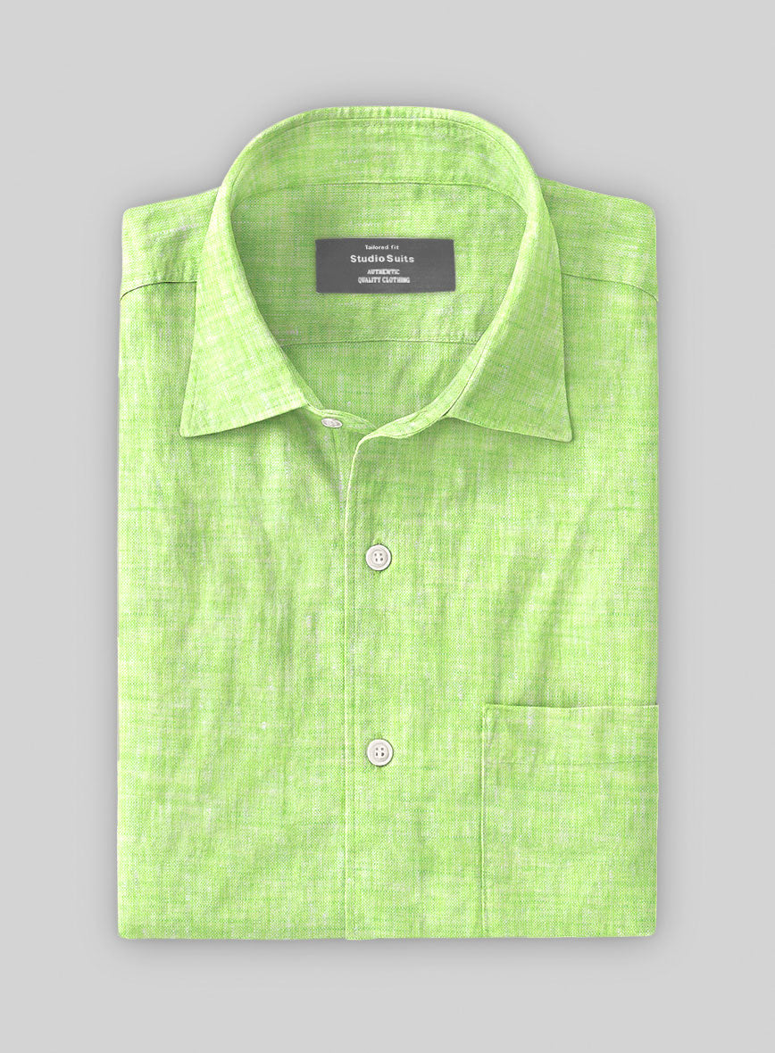Roman Fume Green Linen Shirt - StudioSuits