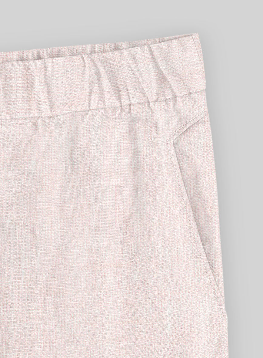Pink Linen Simple Easy Pants Roman Light Pink Linen – StudioSuits