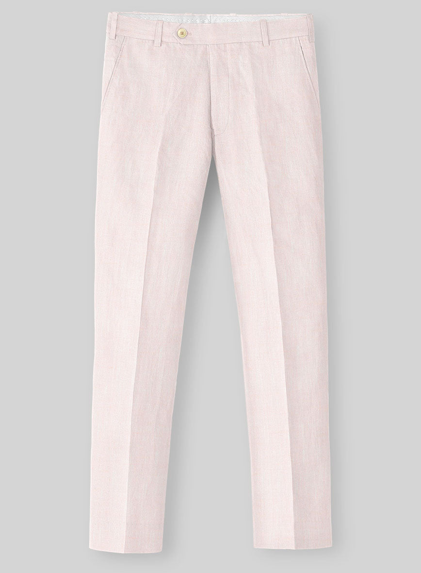 Roman Light Pink Linen Pants - StudioSuits
