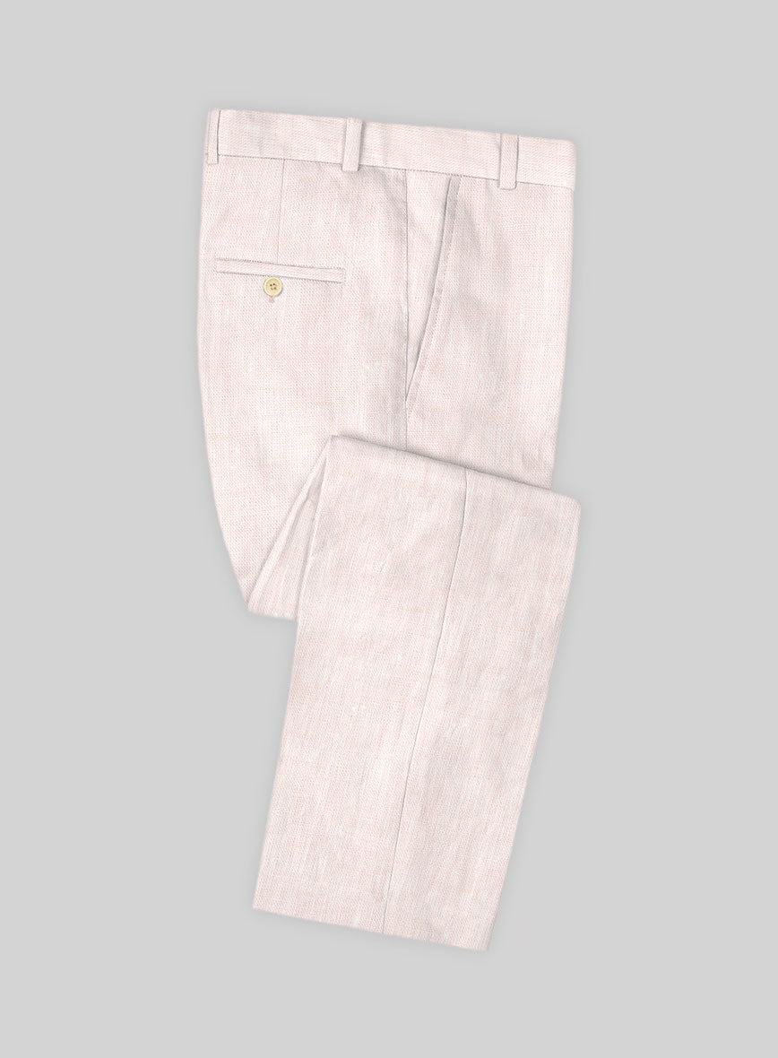 Roman Light Pink Linen Pants - StudioSuits