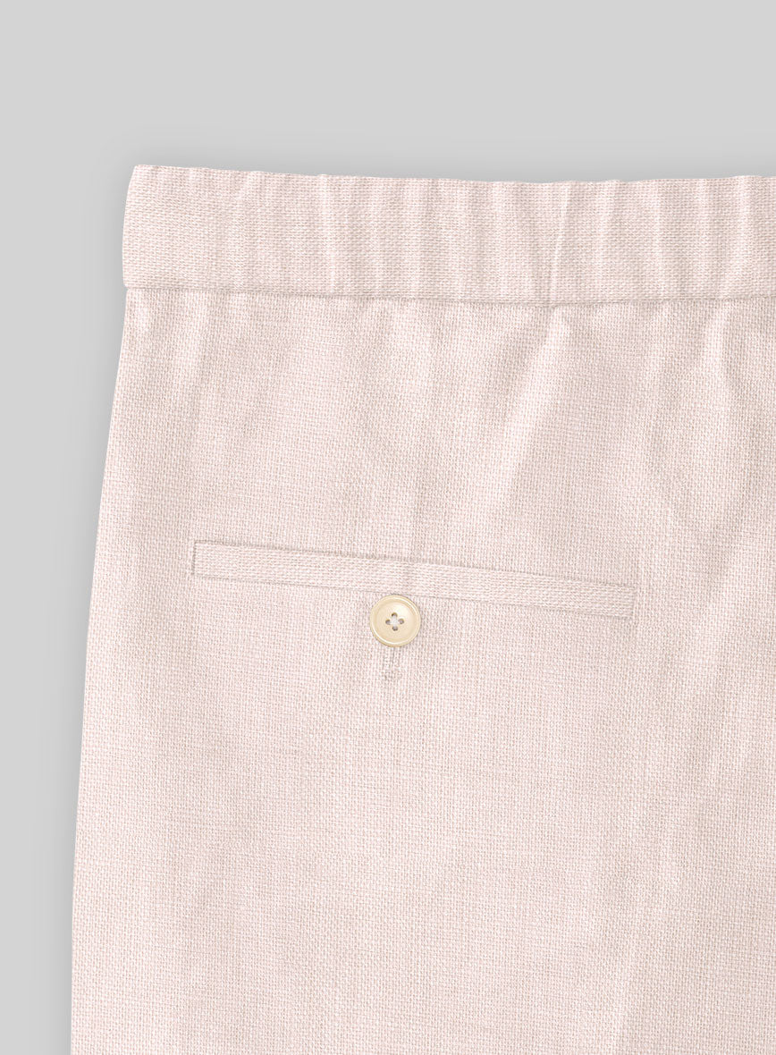 Roman Light Pink Linen Shorts - StudioSuits