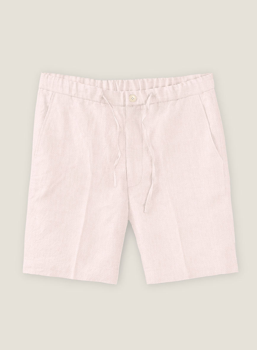 Roman Light Pink Linen Shorts - StudioSuits