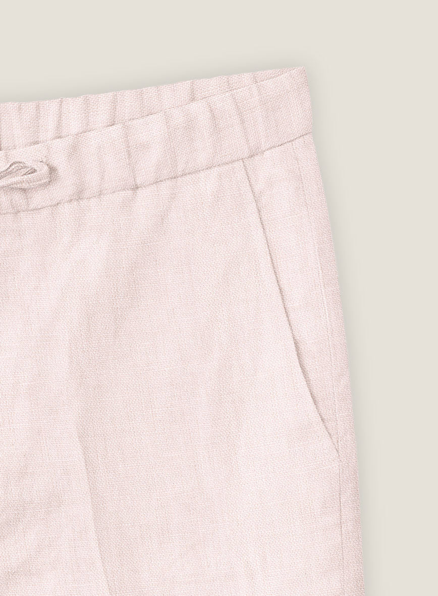 Roman Light Pink Linen Shorts - StudioSuits