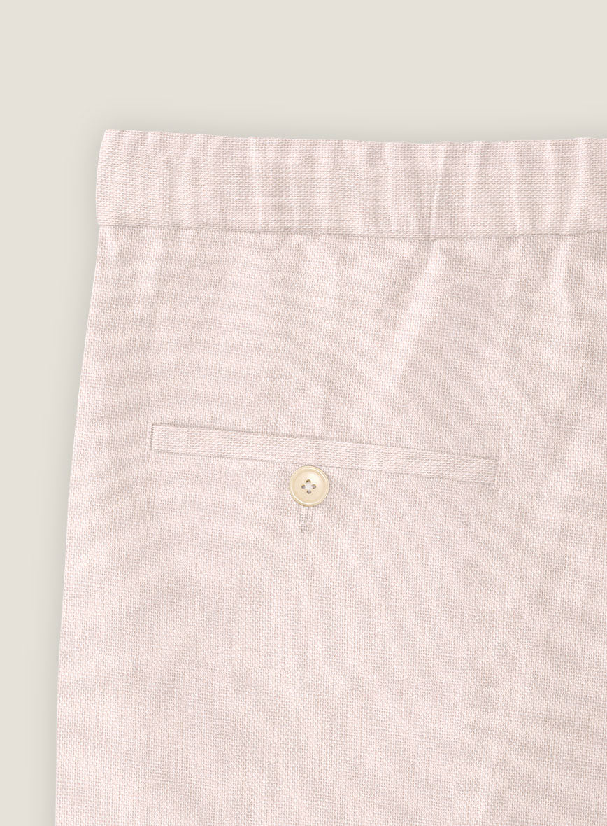 Roman Light Pink Linen Shorts - StudioSuits