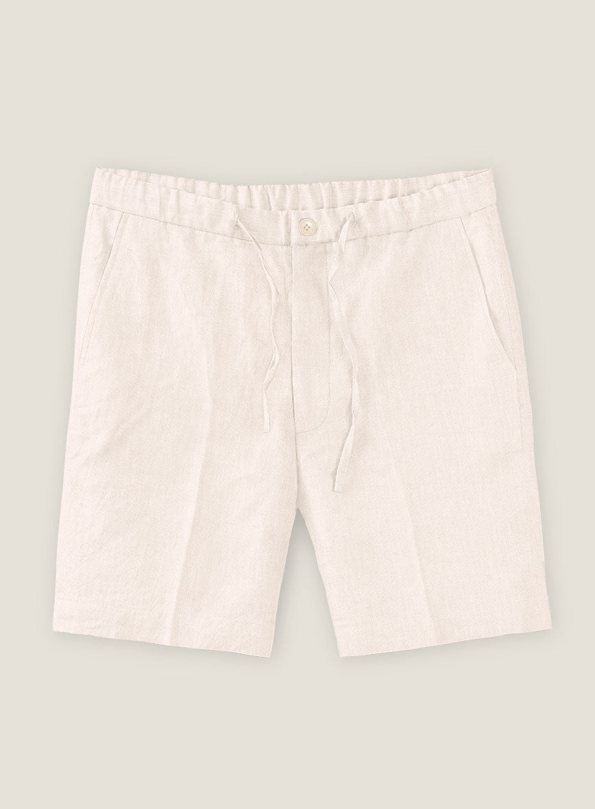 Roman Light Pink Linen Shorts - StudioSuits