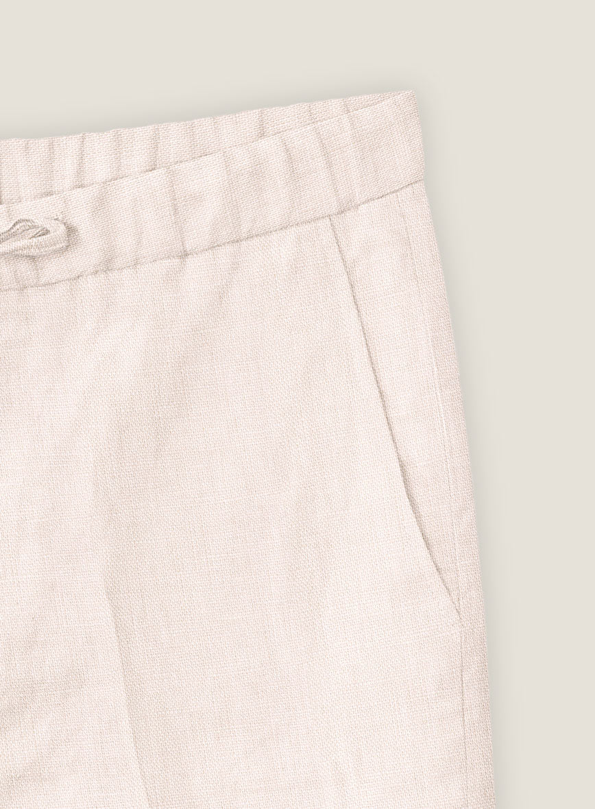 Roman Light Pink Linen Shorts - StudioSuits