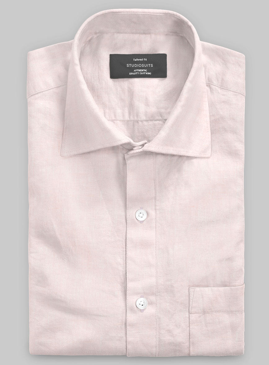 Roman Light Pink Linen Shirt - StudioSuits