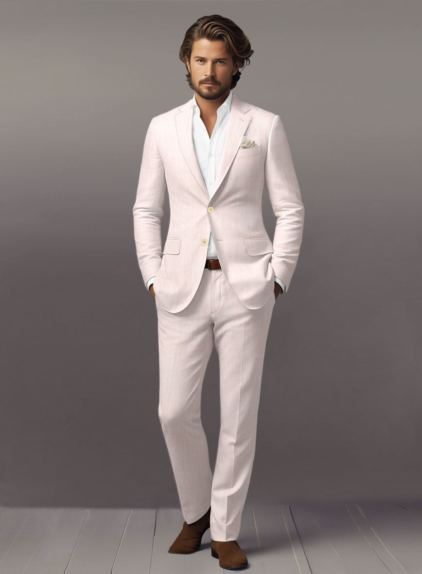 Roman Light Pink Linen Suit - StudioSuits