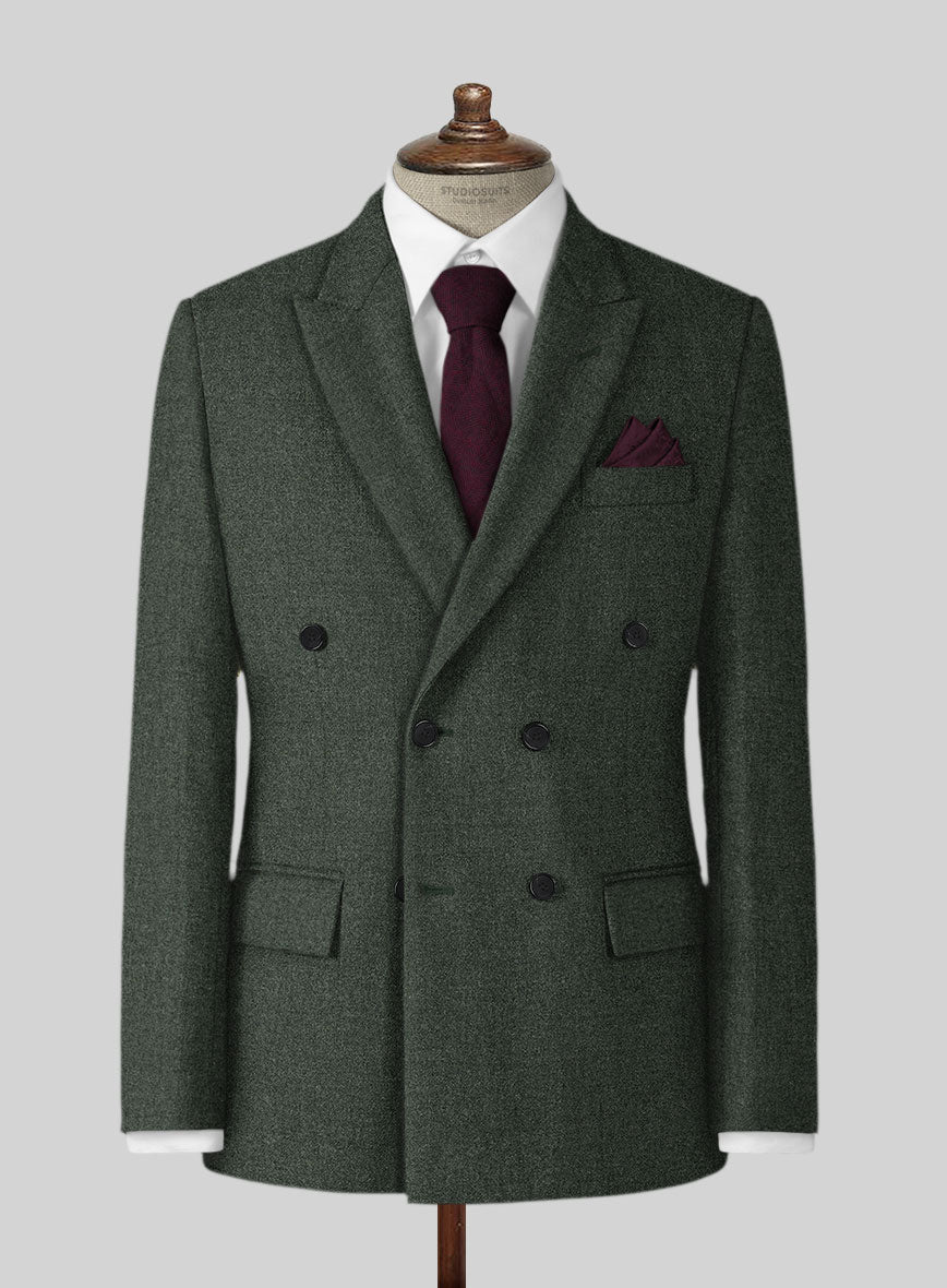 Rope Weave Green Tweed Jacket - StudioSuits