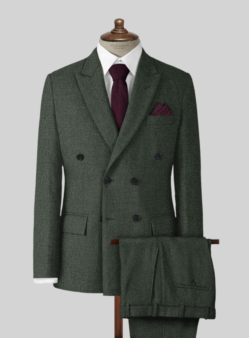 Rope Weave Green Tweed Suit - StudioSuits