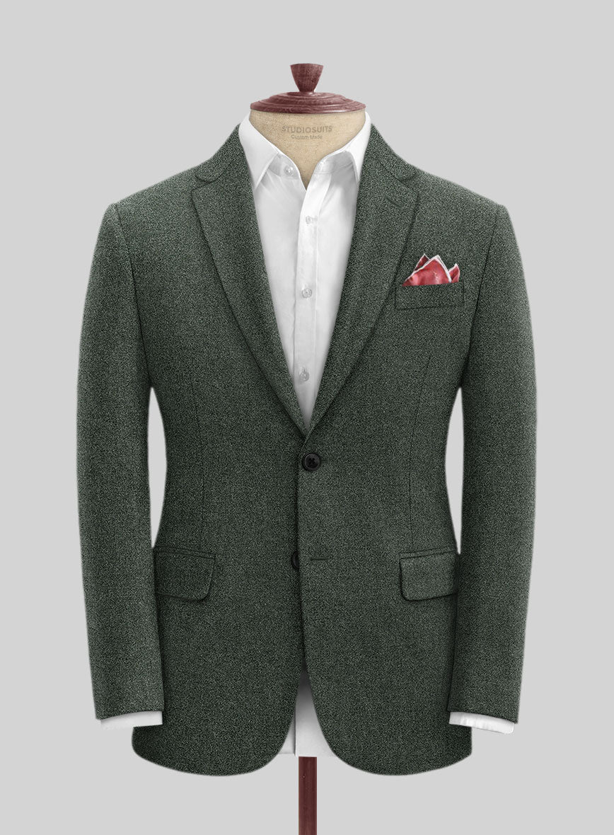 Rope Weave Green Tweed Jacket - StudioSuits