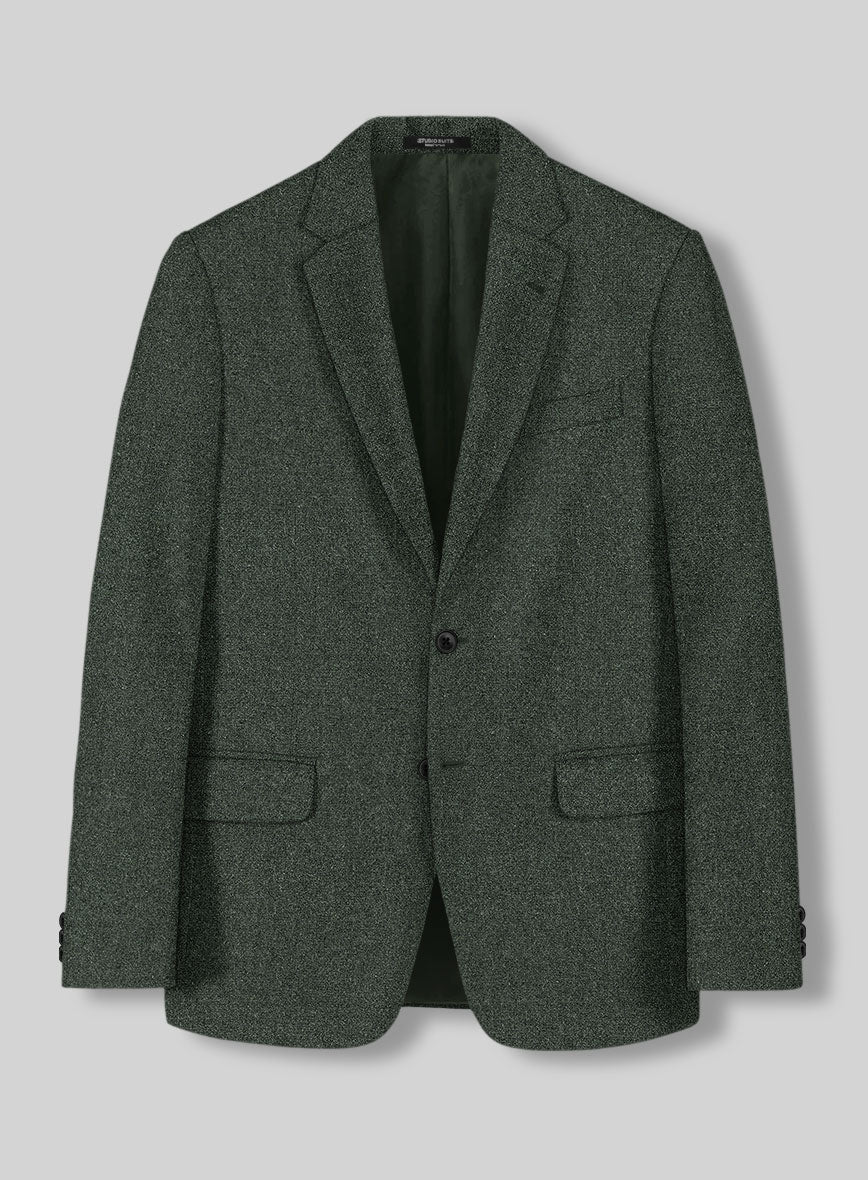 Rope Weave Green Tweed Jacket - StudioSuits