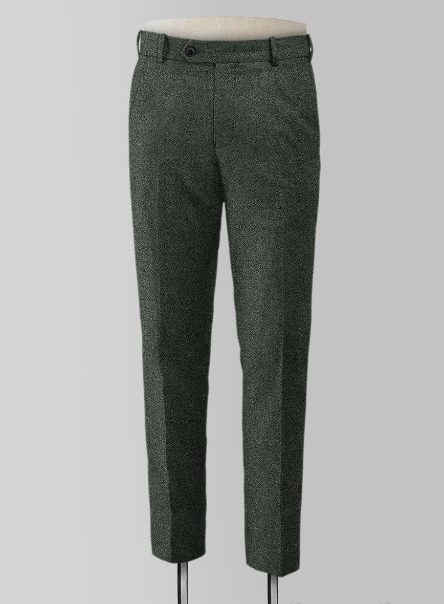 Rope Weave Green Tweed Pants - StudioSuits
