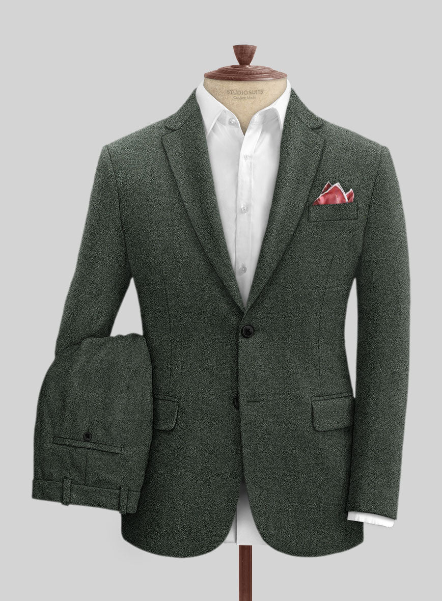 Rope Weave Green Tweed Suit - StudioSuits