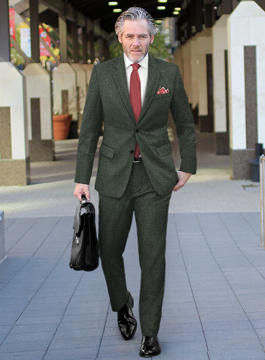 Rope Weave Green Tweed Suit - StudioSuits