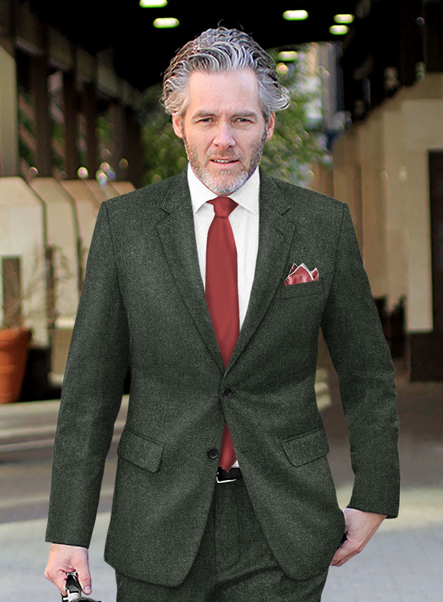 Rope Weave Green Tweed Suit - StudioSuits
