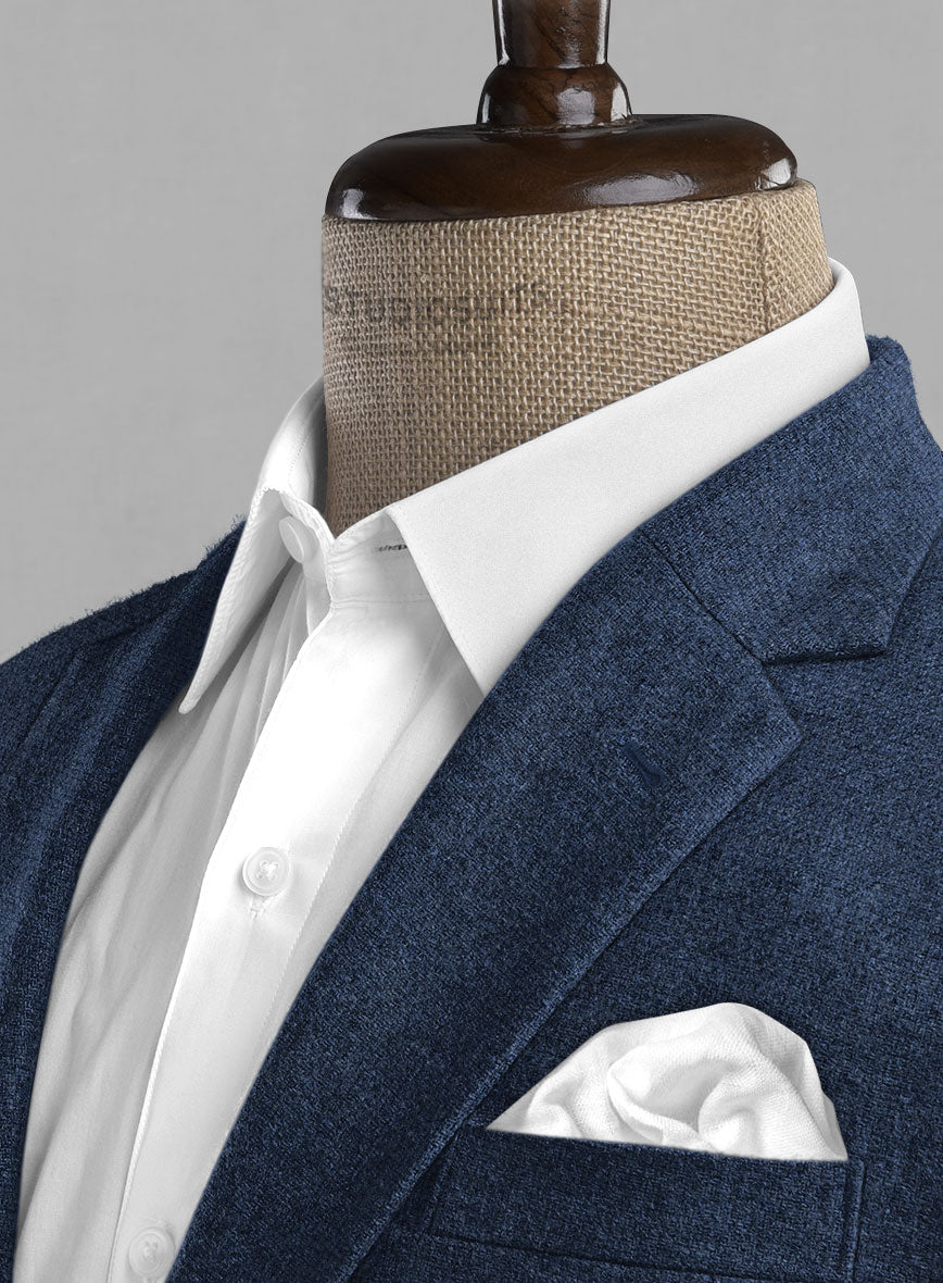 Rope Weave Persian Blue Tweed Jacket - StudioSuits