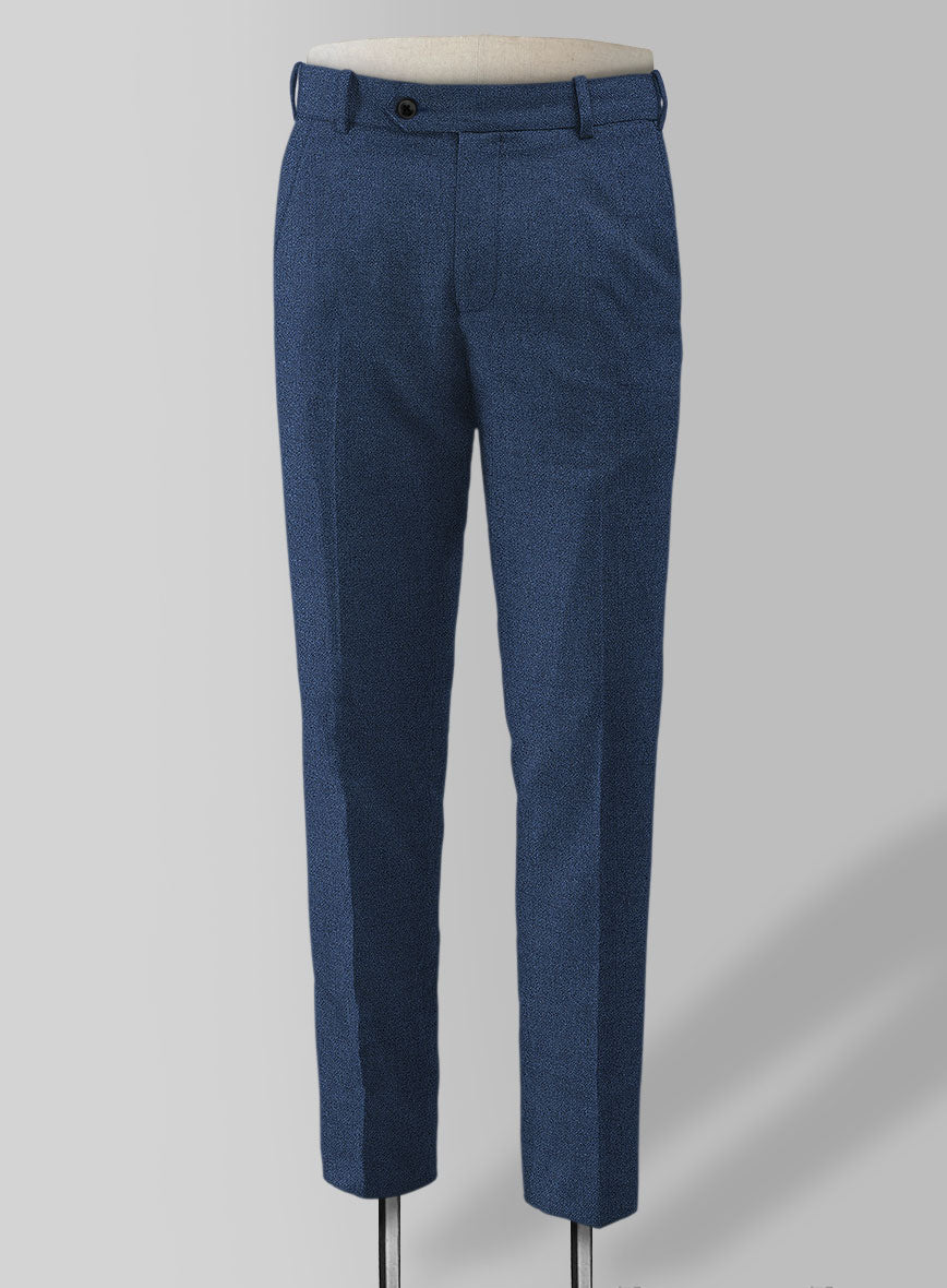 Rope Weave Persian Blue Tweed Pants - StudioSuits