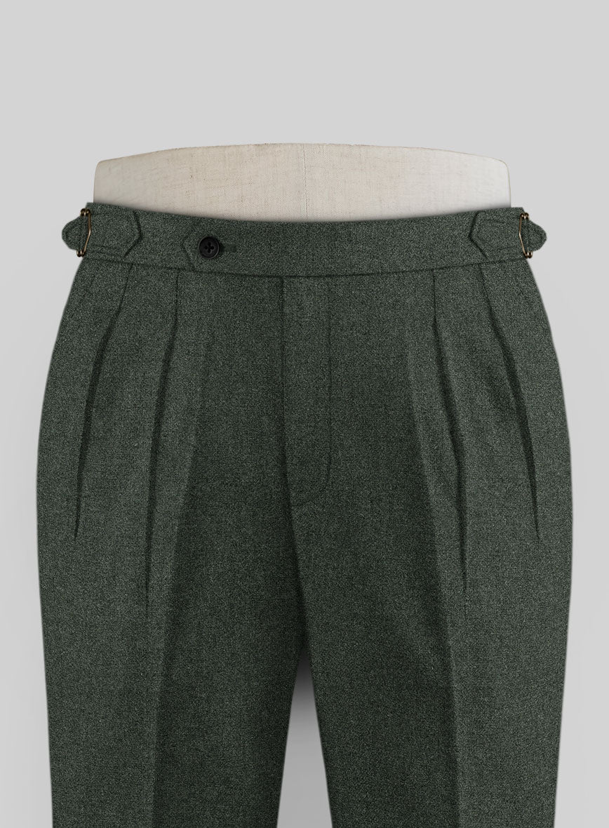 Rope Weave Green Highland Tweed Trousers - StudioSuits