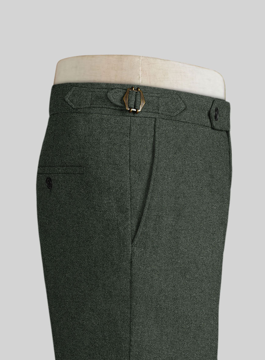 Rope Weave Green Highland Tweed Trousers - StudioSuits