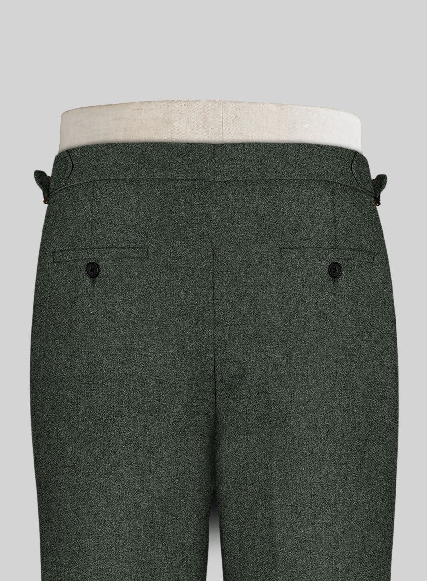 Rope Weave Green Highland Tweed Trousers - StudioSuits