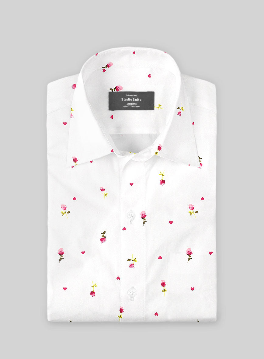 Rose Charm Cotton Shirt - StudioSuits