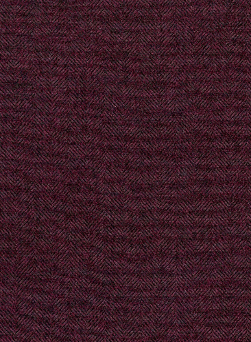 Rose Wine Herringbone Tweed Suit - StudioSuits