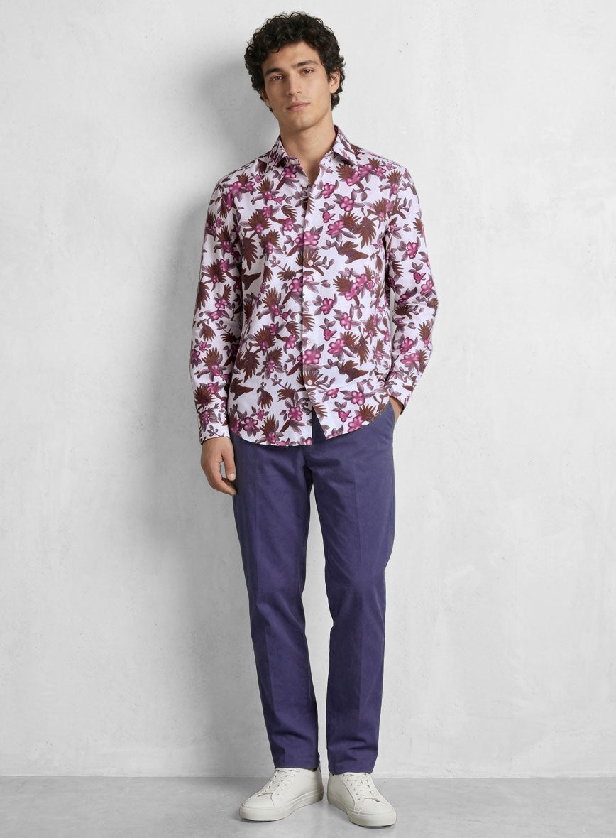 Rosewood Bloom Feather Cotton Shirt - StudioSuits