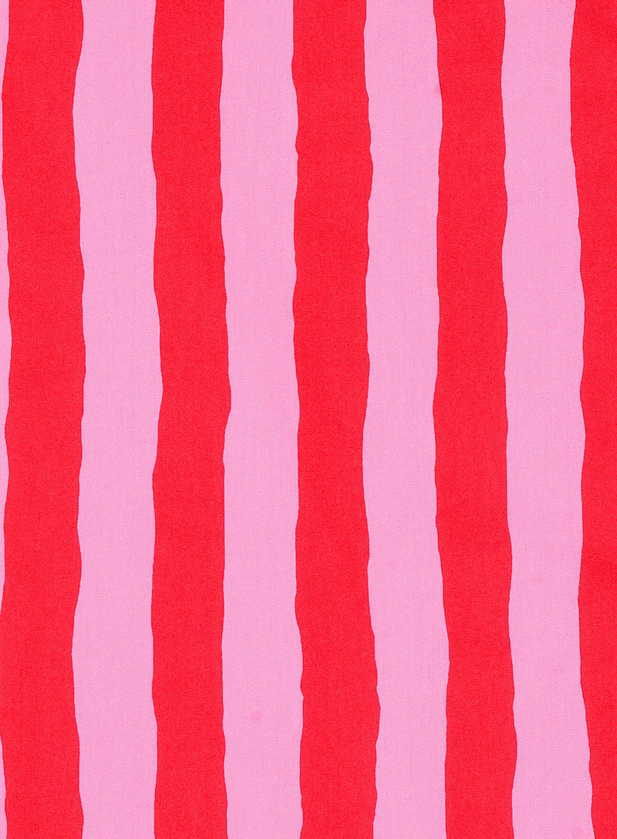 Rosso Blush Stripe Cotton Shirt - StudioSuits