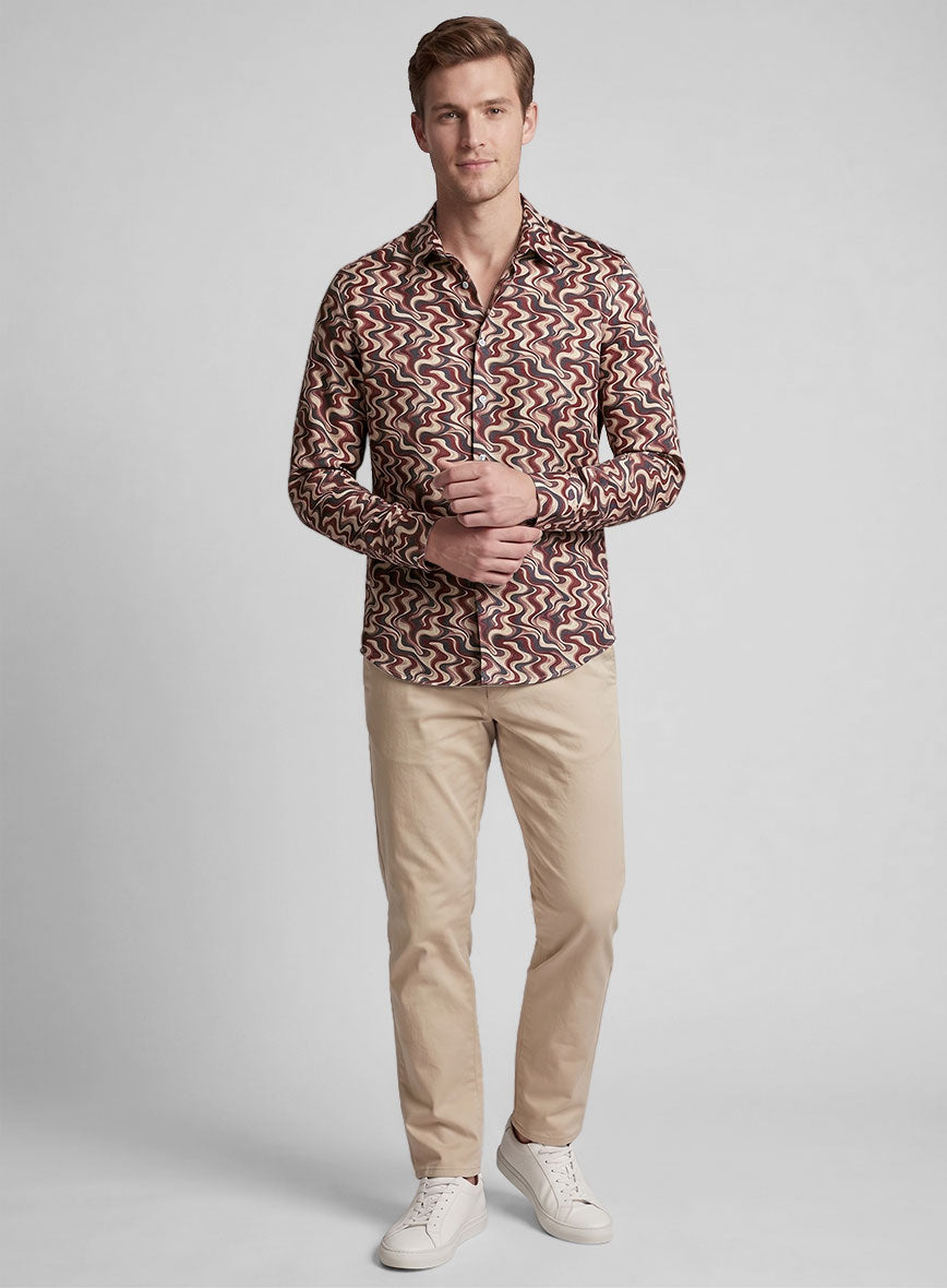 Rovello Swirl Silk Cotton Shirt - StudioSuits