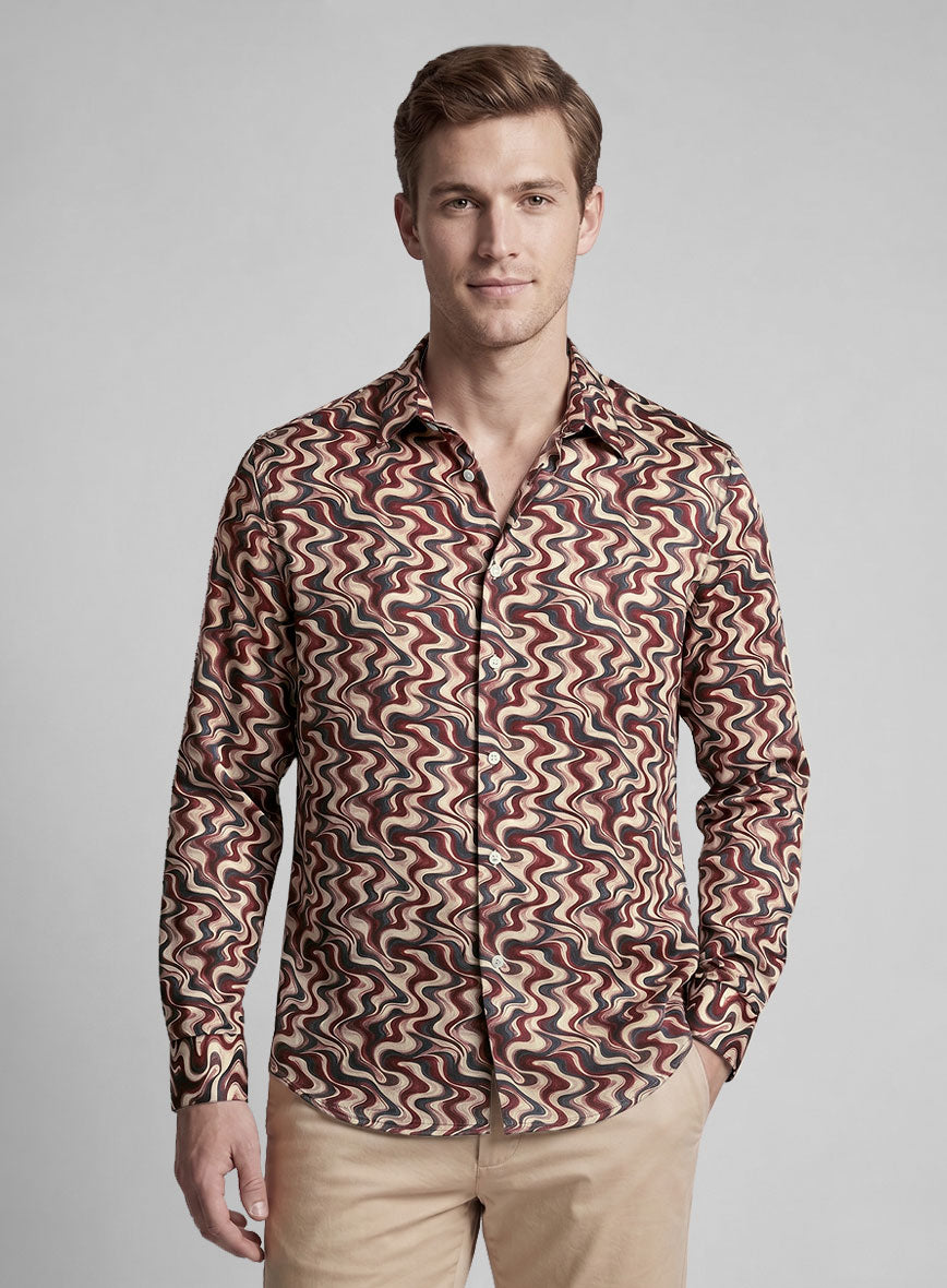Rovello Swirl Silk Cotton Shirt - StudioSuits