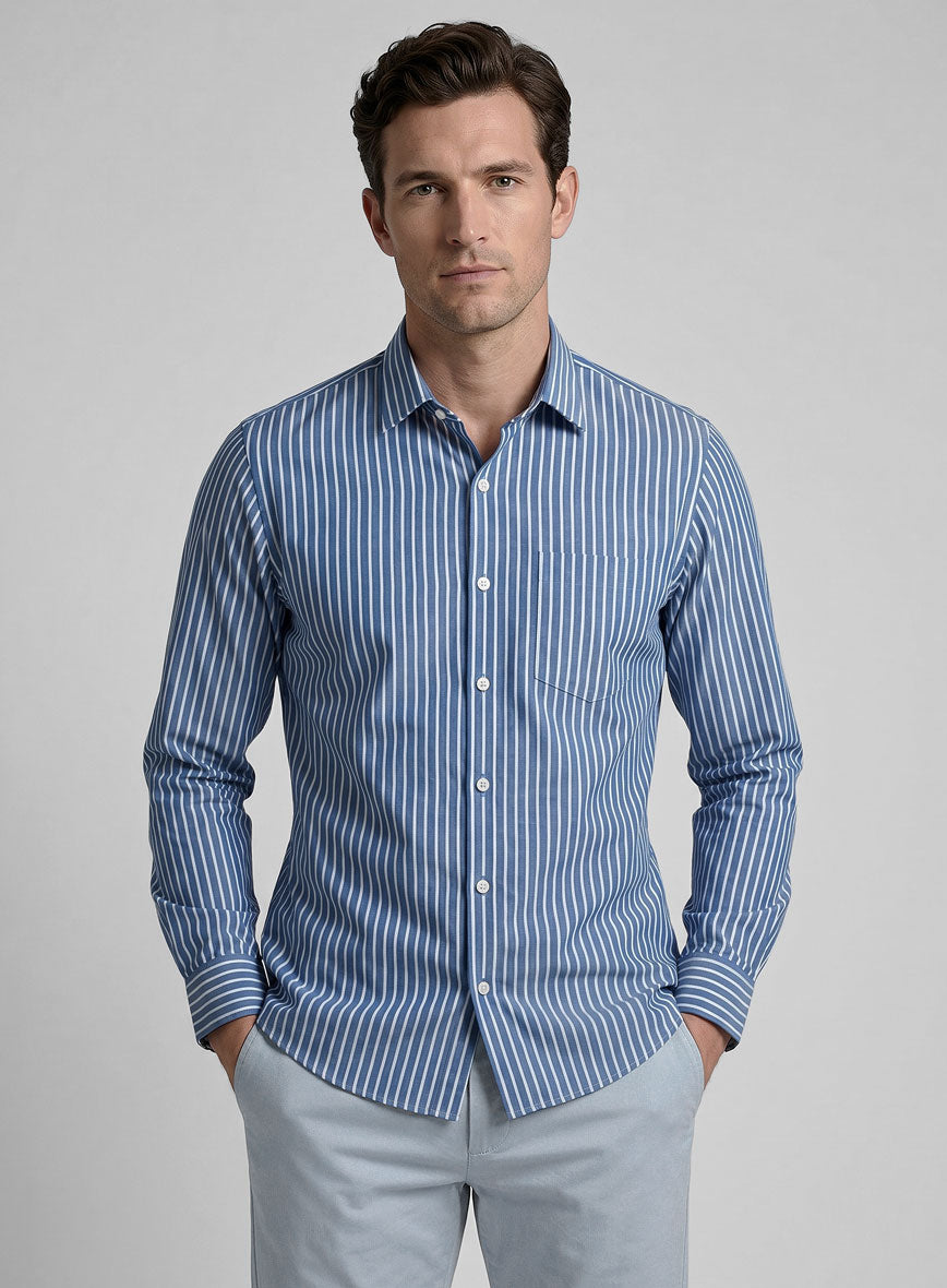 Royal Stripe Organic Cotton Shirt - StudioSuits
