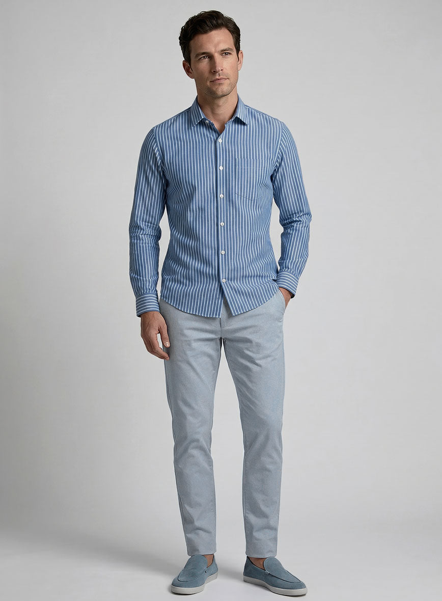 Royal Stripe Organic Cotton Shirt - StudioSuits