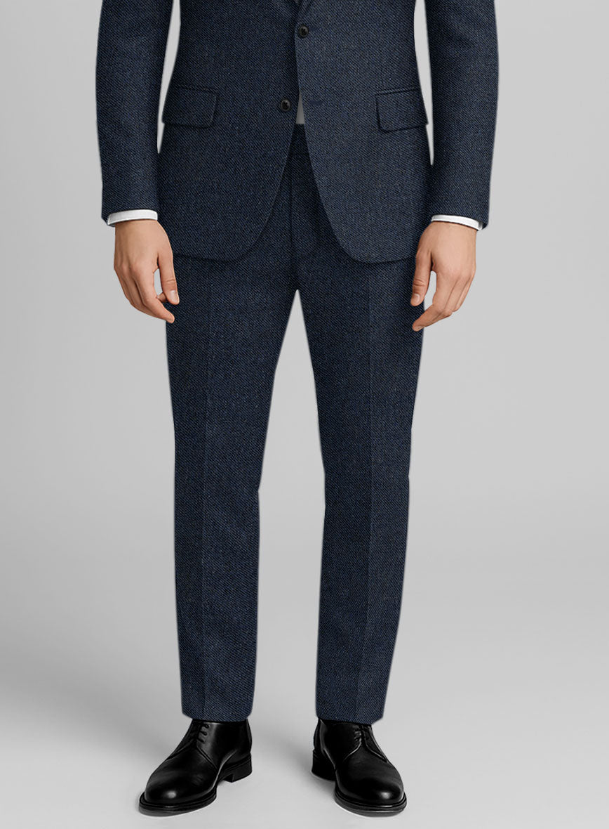 Royal Blue Denim Tweed Pants - StudioSuits