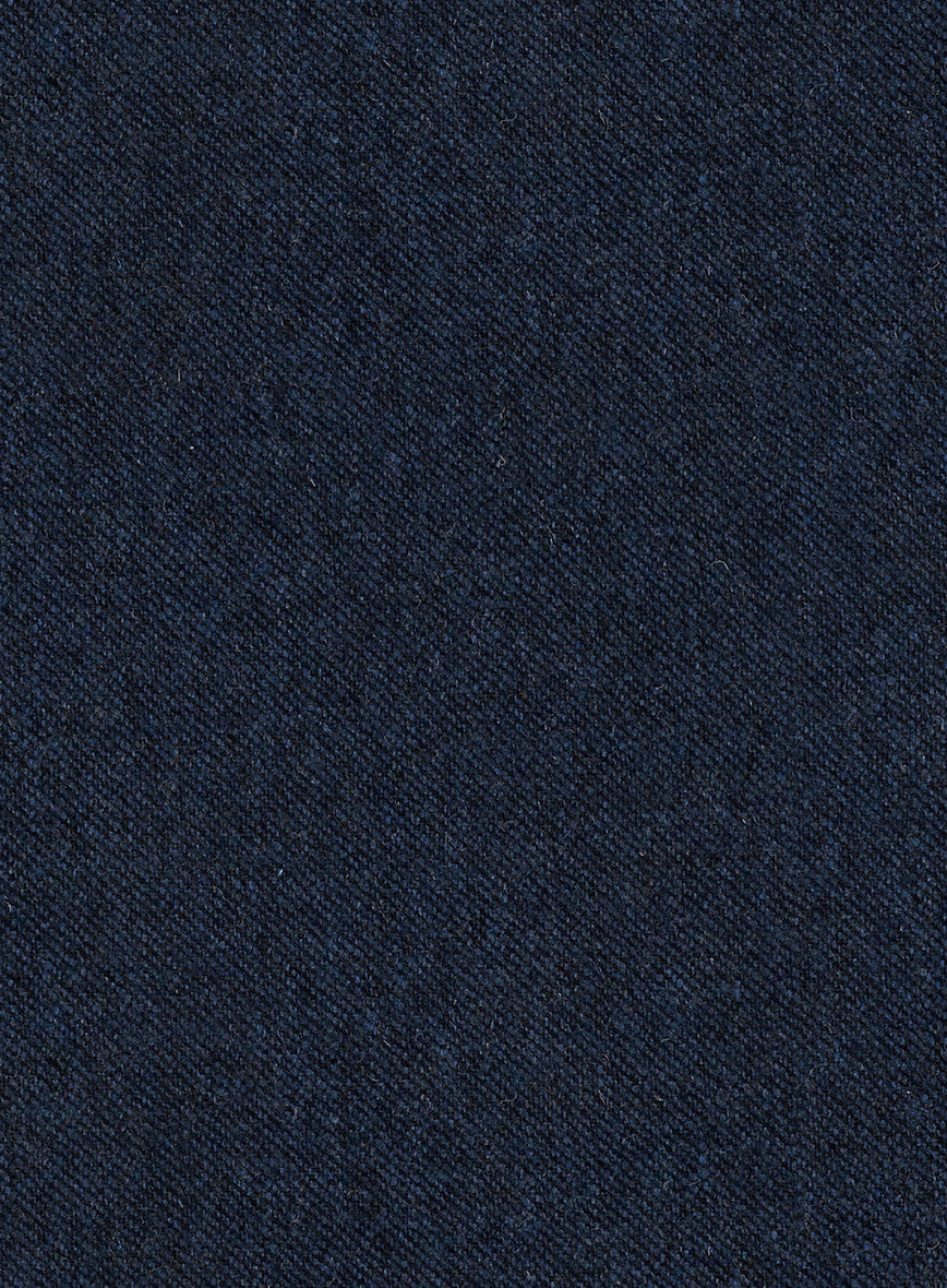 Royal Blue Denim Tweed Pea Coat - StudioSuits