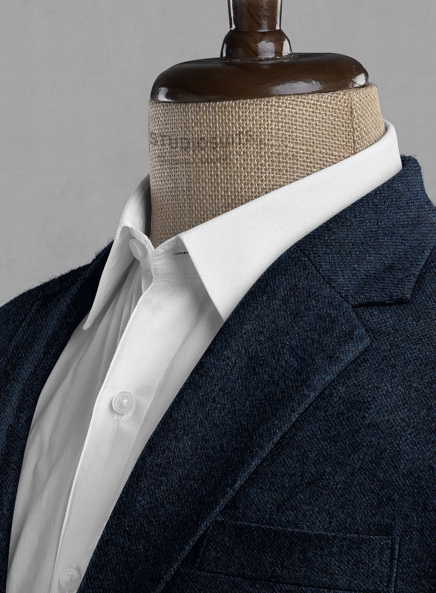 Royal Blue Denim Tweed Suit - StudioSuits