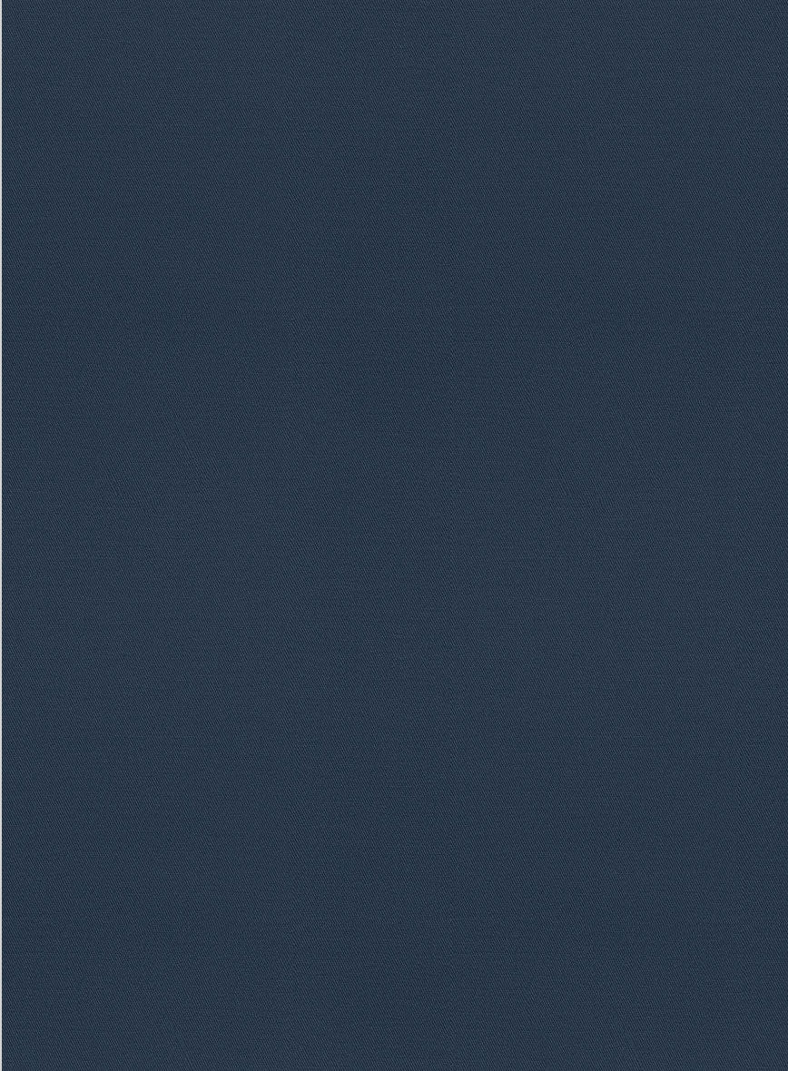 Royal Blue Feather Cotton Canvas Stretch Pants - StudioSuits