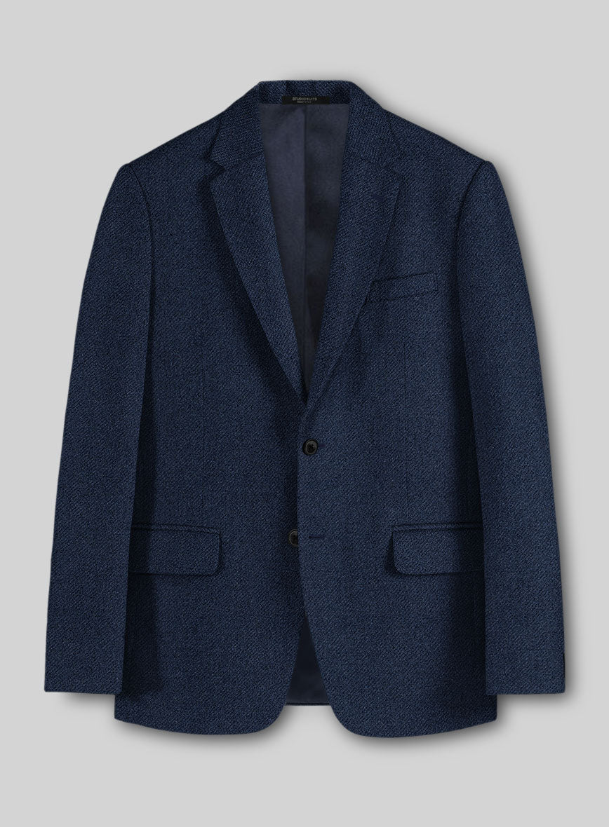 Royal Blue Heavy Tweed Jacket - StudioSuits