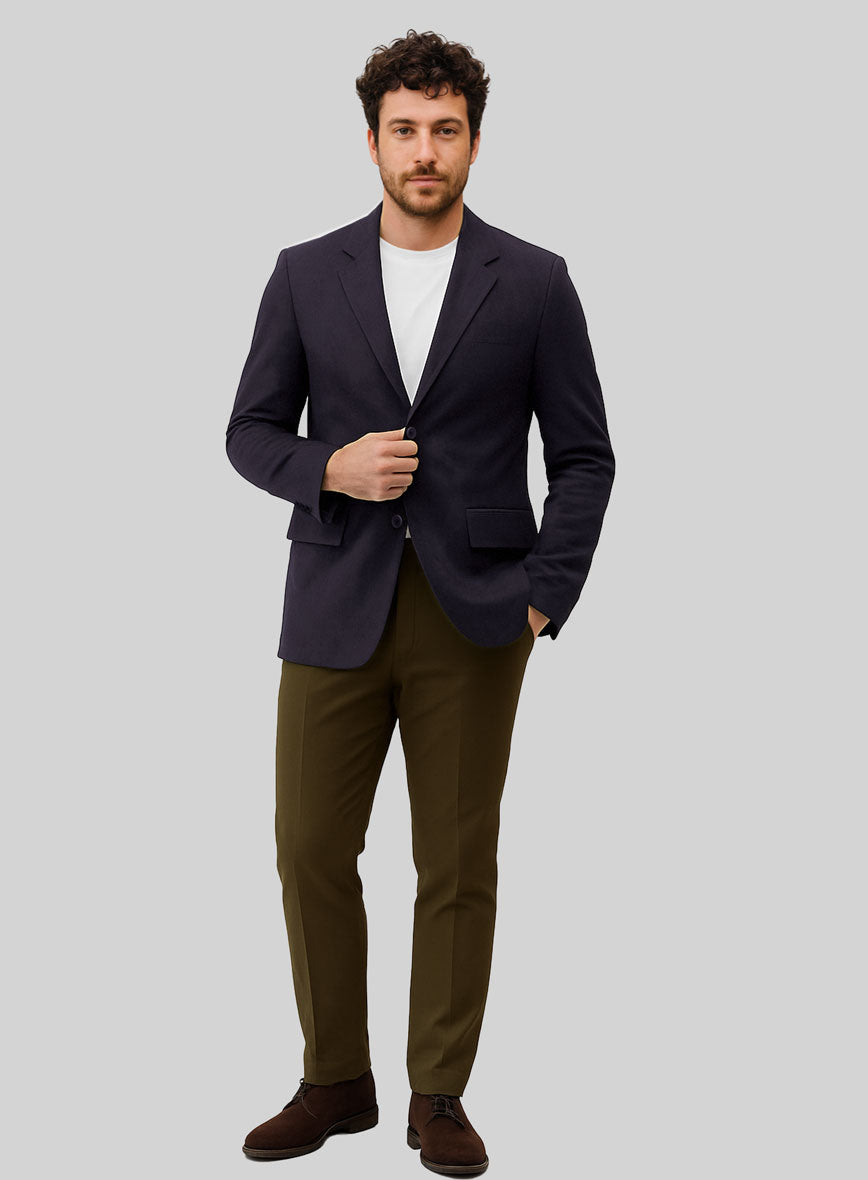 Dark Slate Purple Suede Leather Blazer - StudioSuits