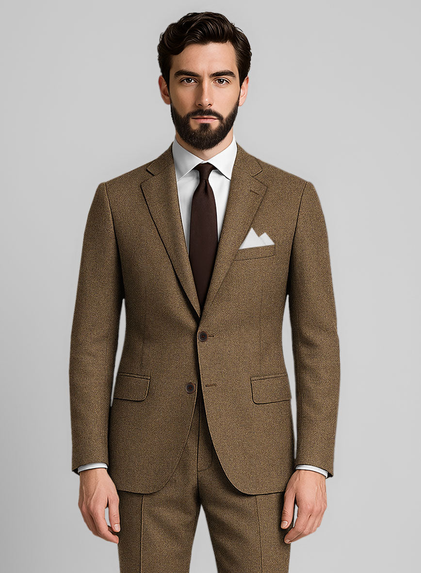 Royal Brown Heavy Tweed Jacket - StudioSuits